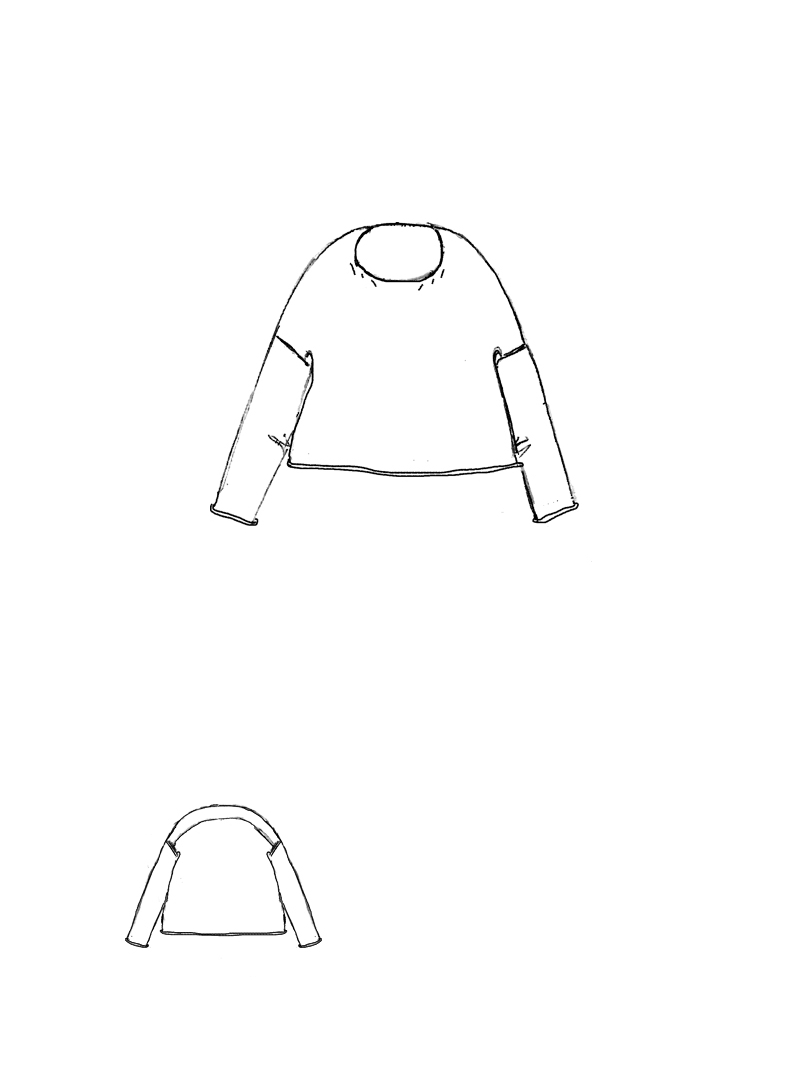 Rundholz DIP - Kurzer Baumwoll crepe Strick Pullover - 1262690703