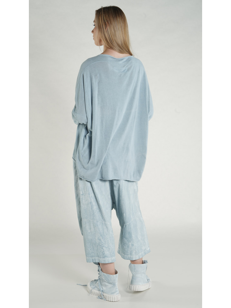 Rundholz DIP - Gerader weiter Baumwoll crepe Strick Pullover - 1262690704