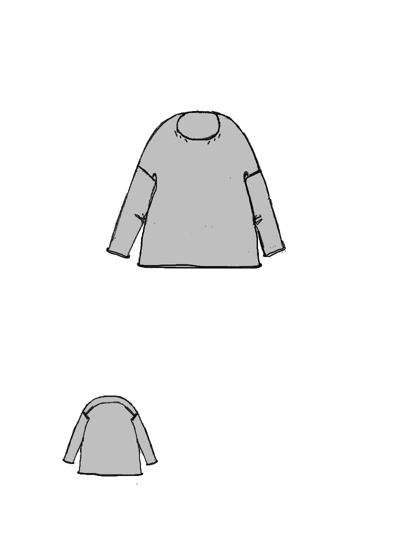 Rundholz DIP - Gerader weiter Baumwoll crepe Strick Pullover - 1262690714