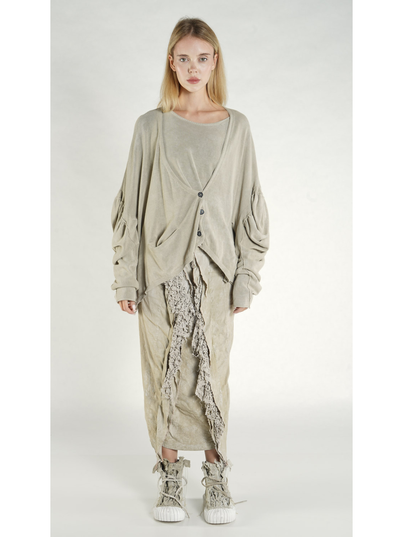 Rundholz DIP - Lockere Baumwoll crepe Strickjacke - 1262697115