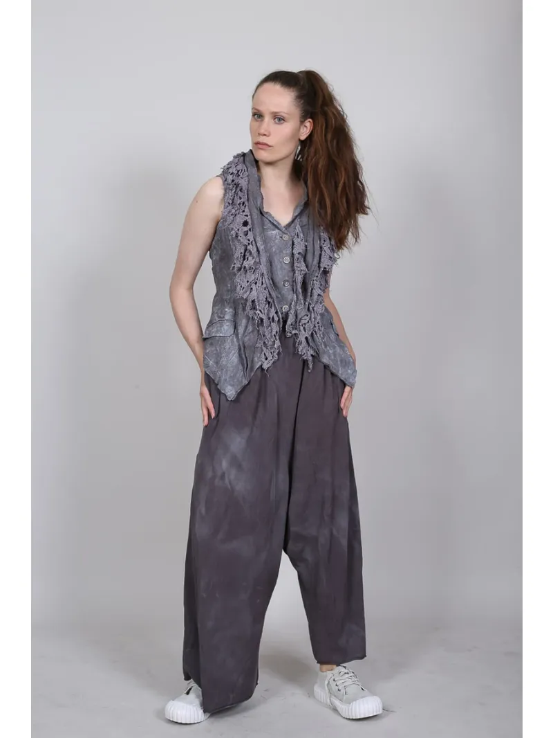 Rundholz DIP - Weite Baumwoll crepe Strickhose - 1262697607