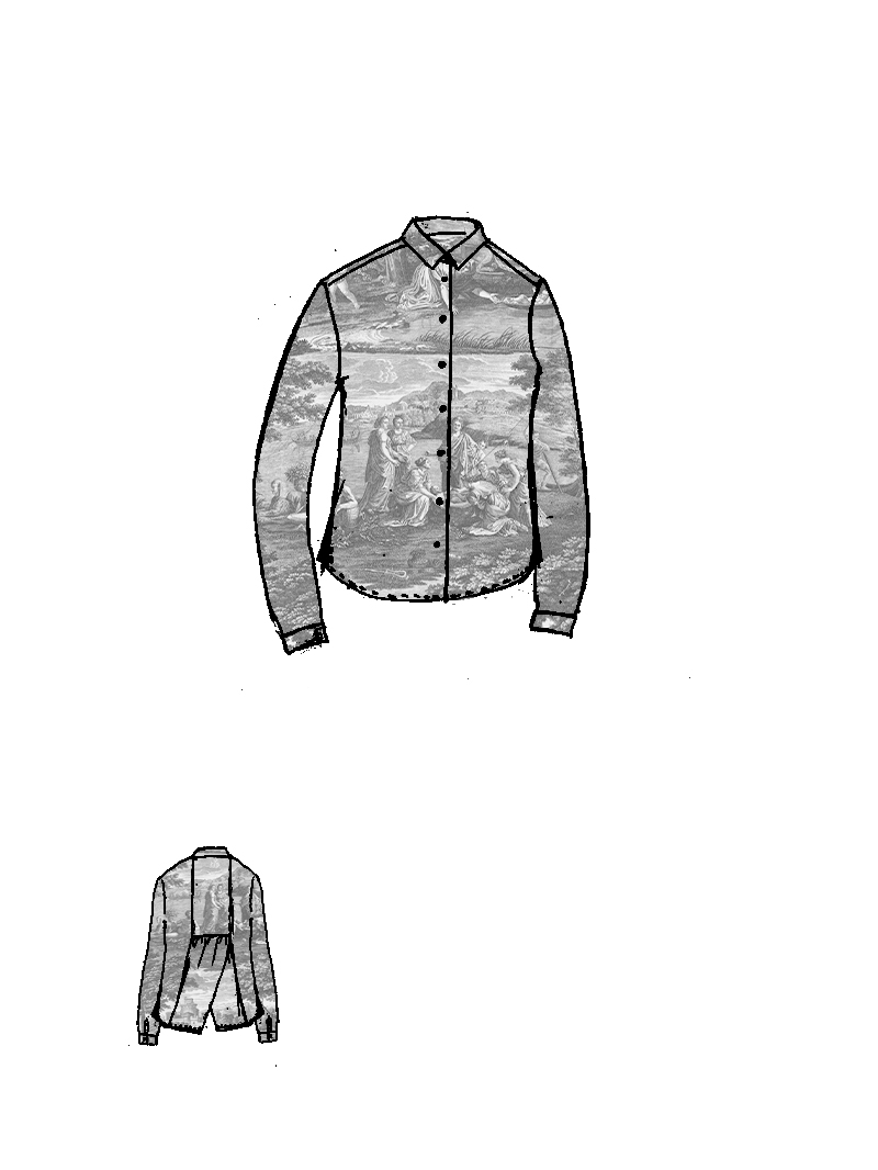 Rundholz DIP - Gerade schmale Viskose Bluse - 1262770402