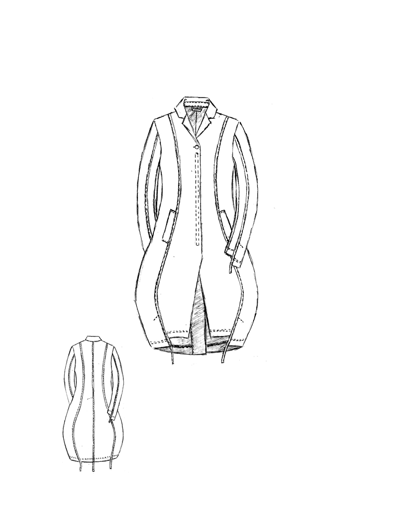 Rundholz Black Label - Ballonförmiger Viskose Stretch Mantel - 1263221202