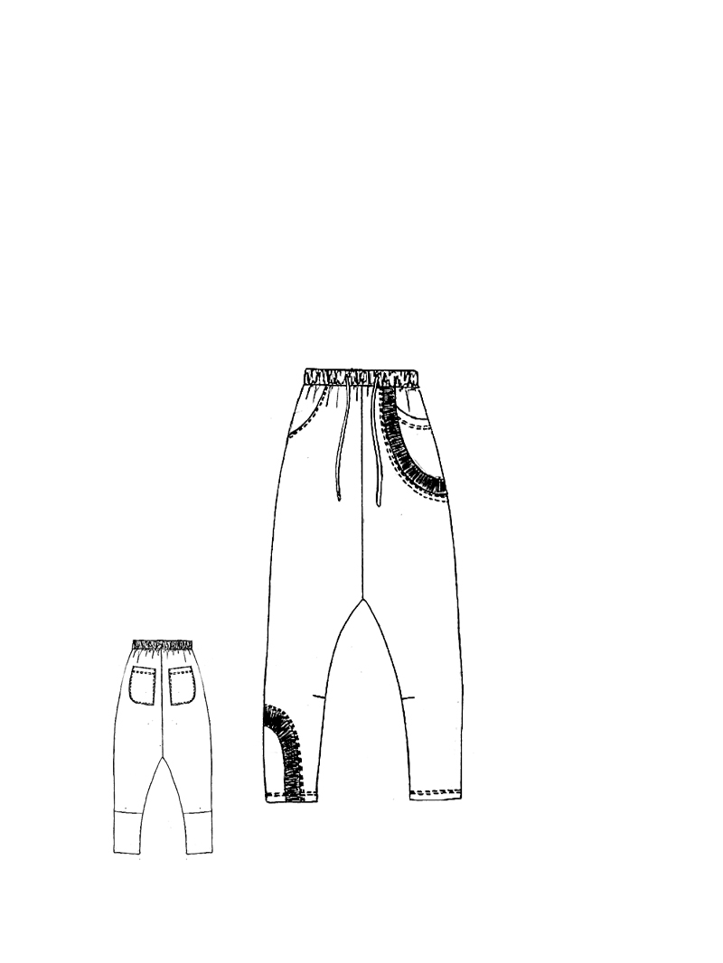 Rundholz Black Label - French Terry Hose mit tiefer Schritthöhe - 1263250102