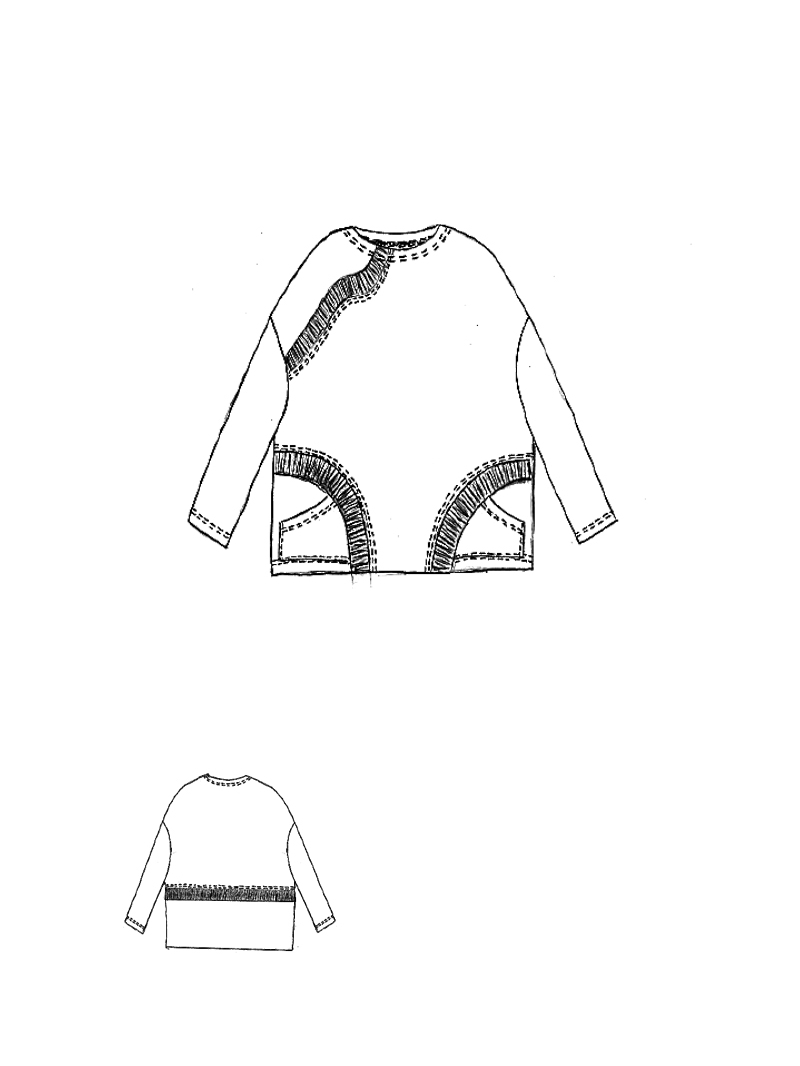 Rundholz Black Label - Oversized T-Shirt mit Rippenbund - 1263250501