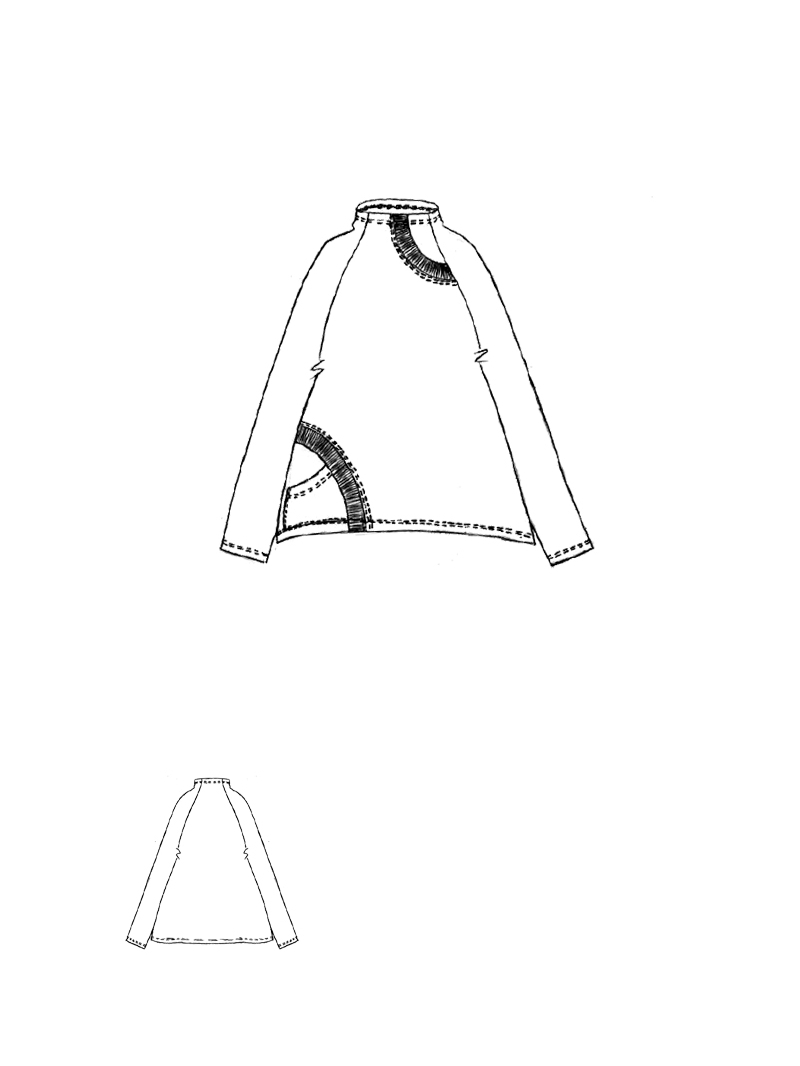 Rundholz Black Label - Ausgestelltes French Terry Shirt - 1263250505