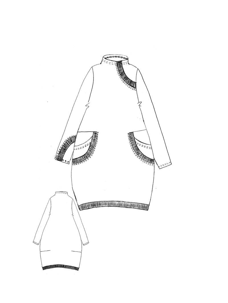 Rundholz Black Label - Oversized Kleid mit Rippenbund - 1263250906