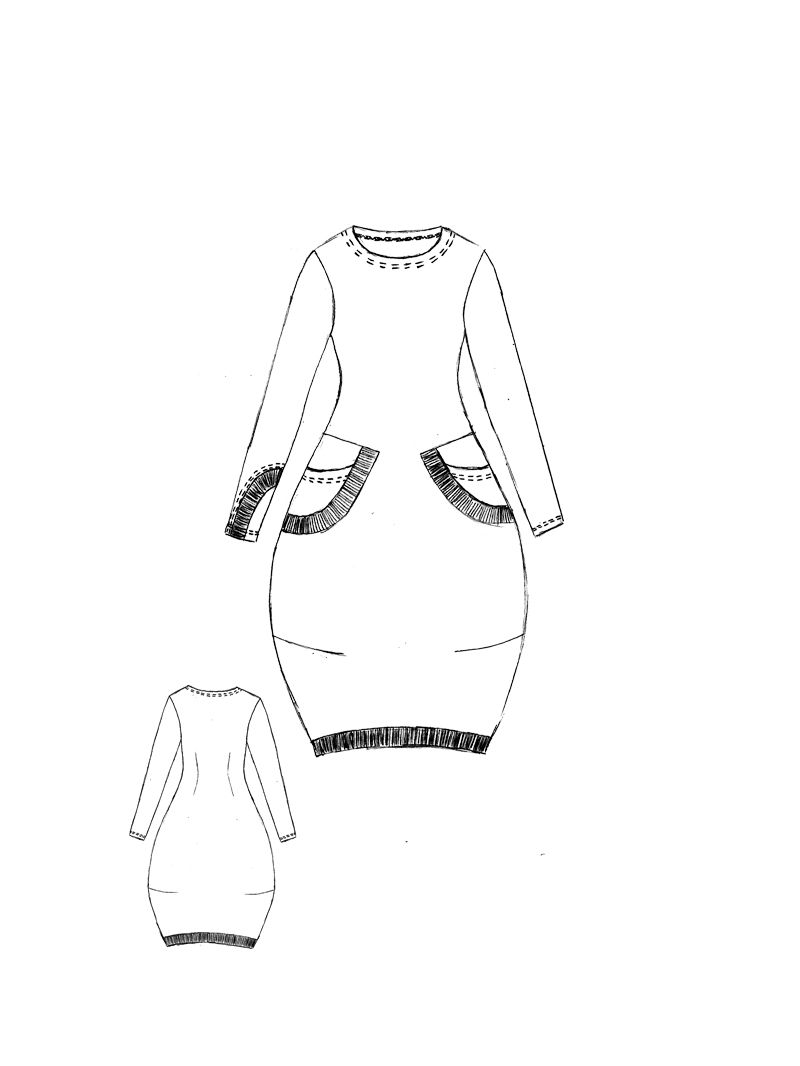 Rundholz Black Label - Ballonförmiges French Terry Kleid - 1263250907