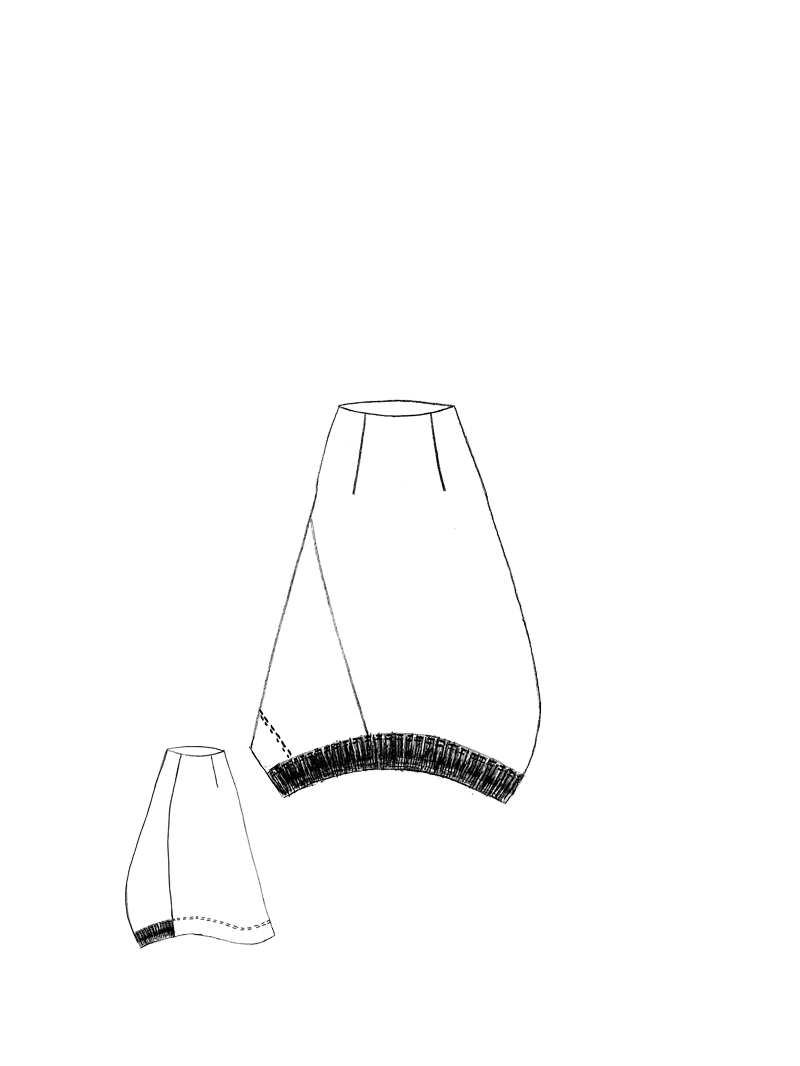 Rundholz Black Label - Asymmetrischerer Viskose mix Rock - 1263280303