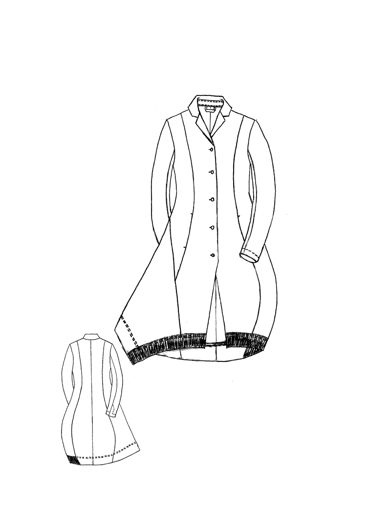 Rundholz Black Label - Schmaler Viskose mix Mantel - 1263281206