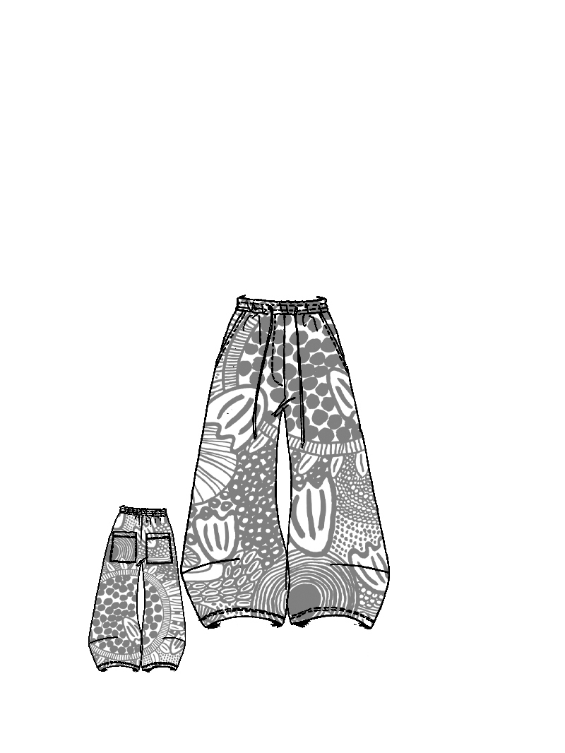 Rundholz Black Label - Weite French Terry Hose - 1263290109