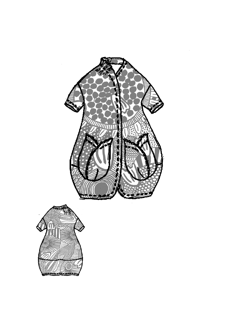 Rundholz Black Label - Ballonförmiges French Terry Kleid - 1263290904