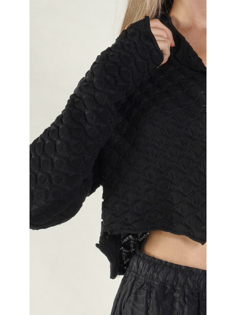 Rundholz Black Label - Weite Baumwoll Strickjacke - 1263387104