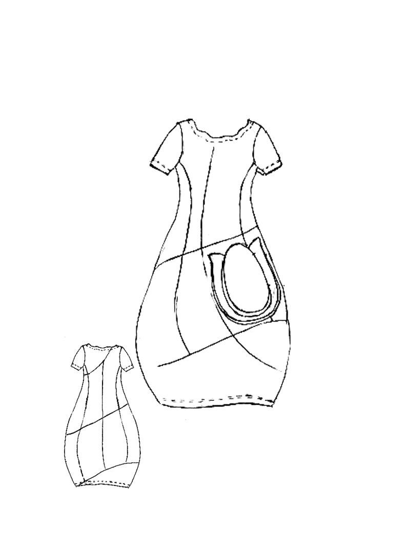 Rundholz Black Label - Bananenförmiges Techno Stretch Kleid - 1263440930