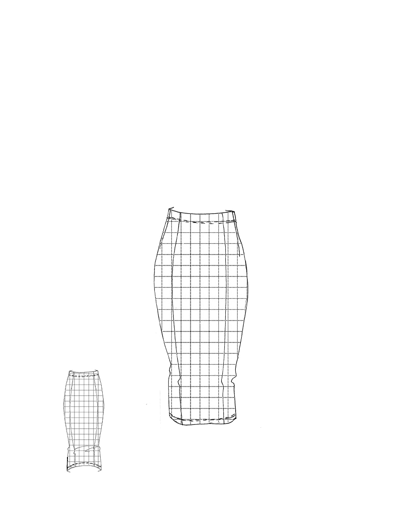 Rundholz Black Label - Bananenförmiger Rock mit Falten - 1263450306