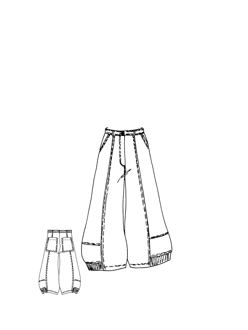 Rundholz Black Label - Ballonförmige Baumwoll Stretch Hose - 1263490101