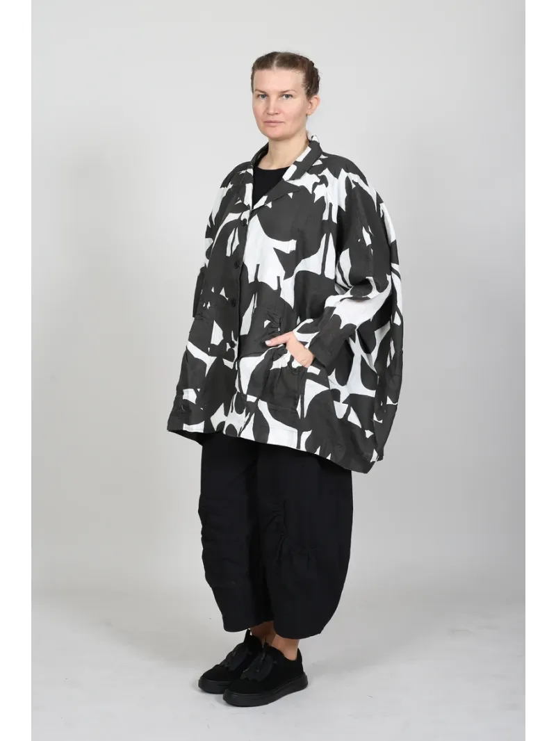 Rundholz Black Label - Straight-cut linen jacket with seams - 1263551101