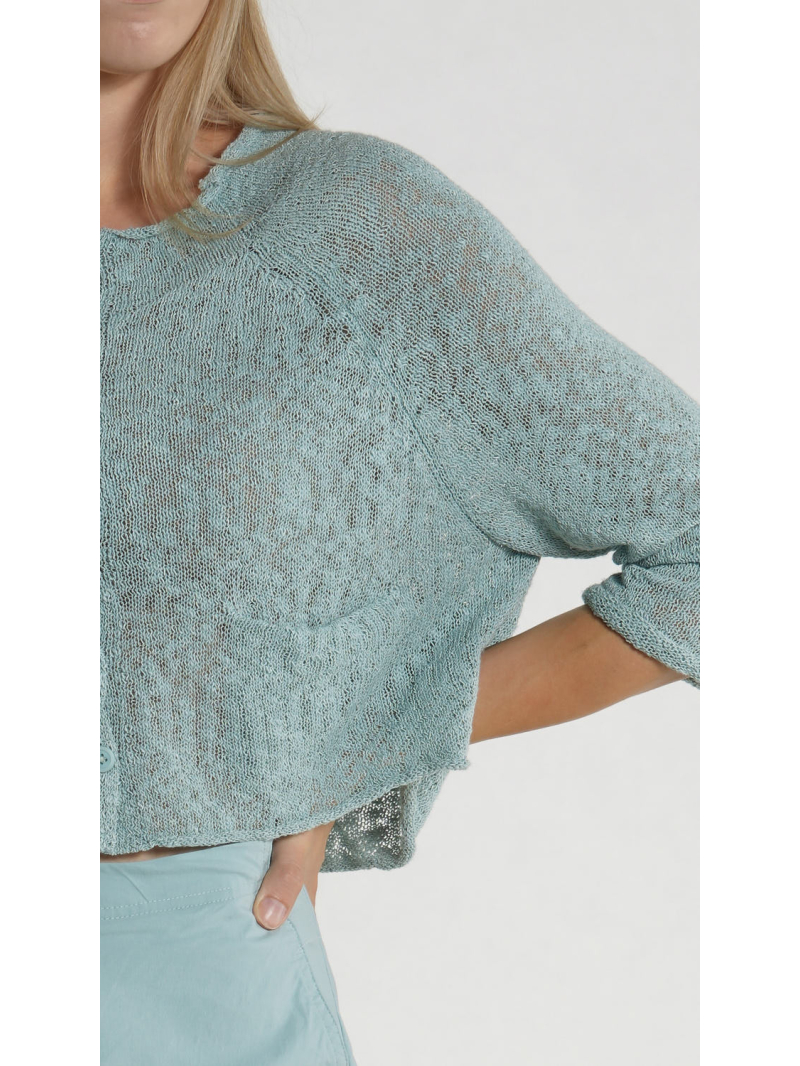 Rundholz Black Label - Schmale Baumwoll Strickjacke - 1263567103