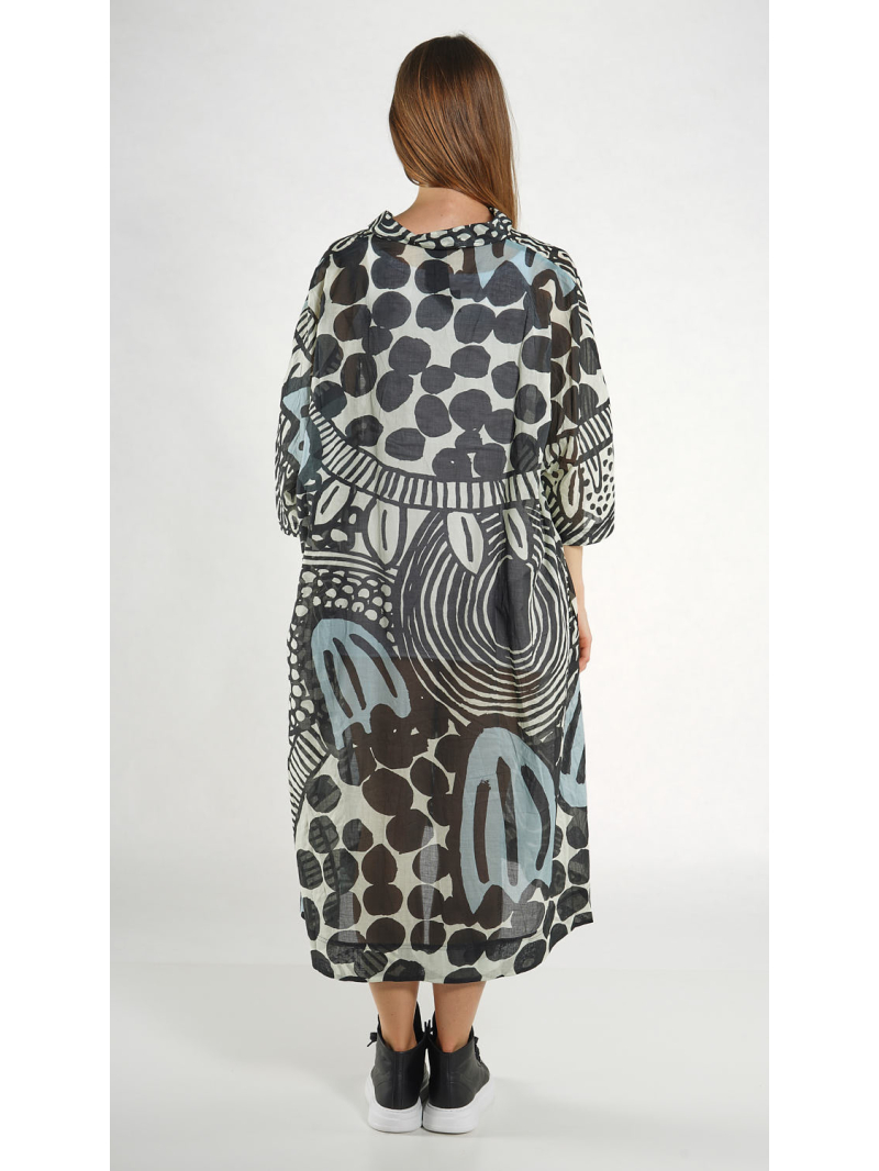 Rundholz Black Label - Ausgestelltes Baumwollkleid mit Details - 1263600907