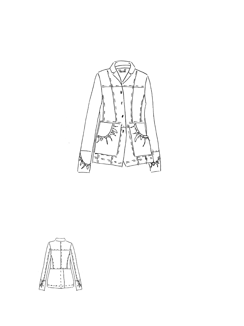 Rundholz Black Label - Gerade geschnittene Jacke mit Kräuselärmeln - 1263631110