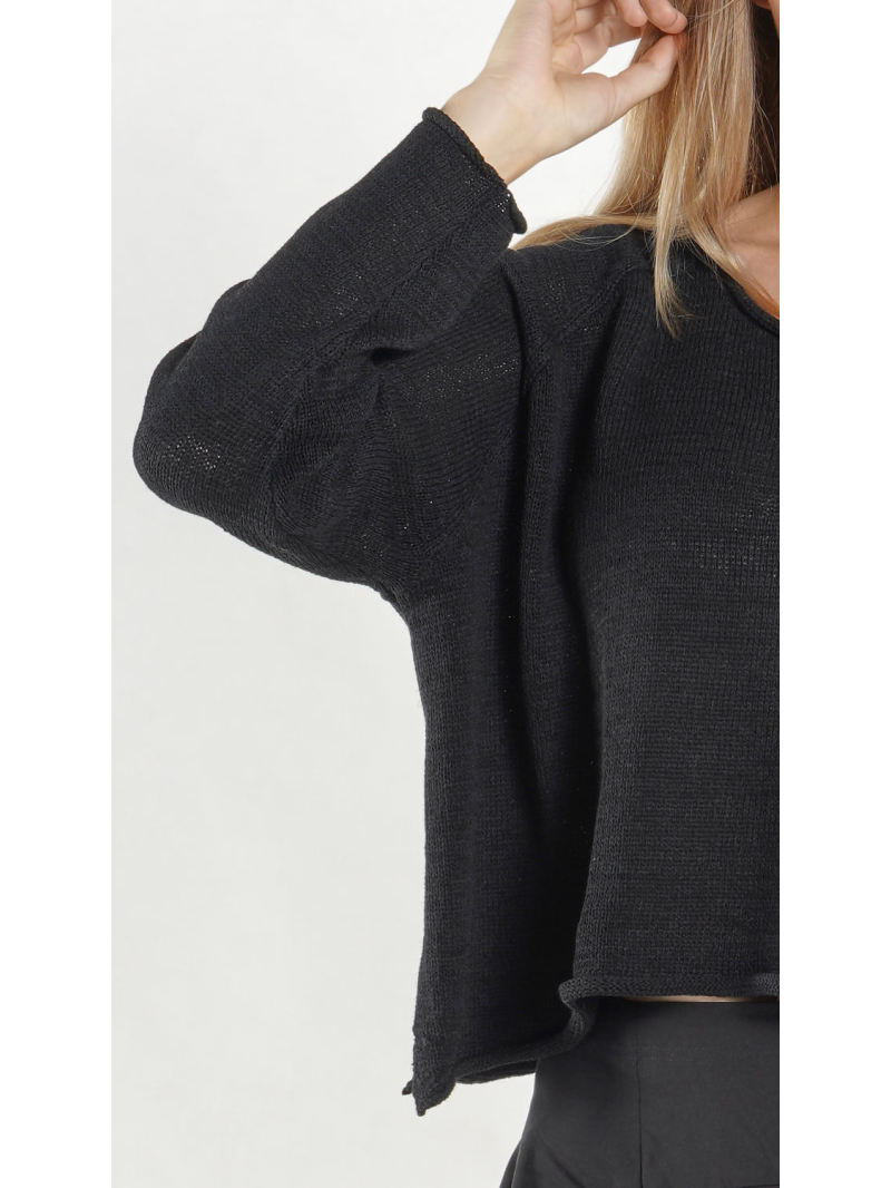 Rundholz Black Label - Weiter Leinen Strick Pullover - 1263720702