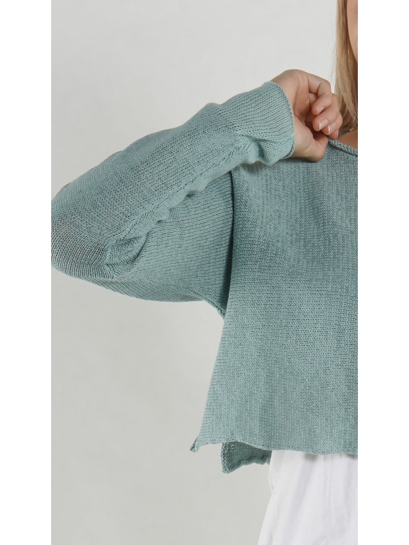 Rundholz Black Label - Kurzer Leinen Strick Pullover - 1263720706