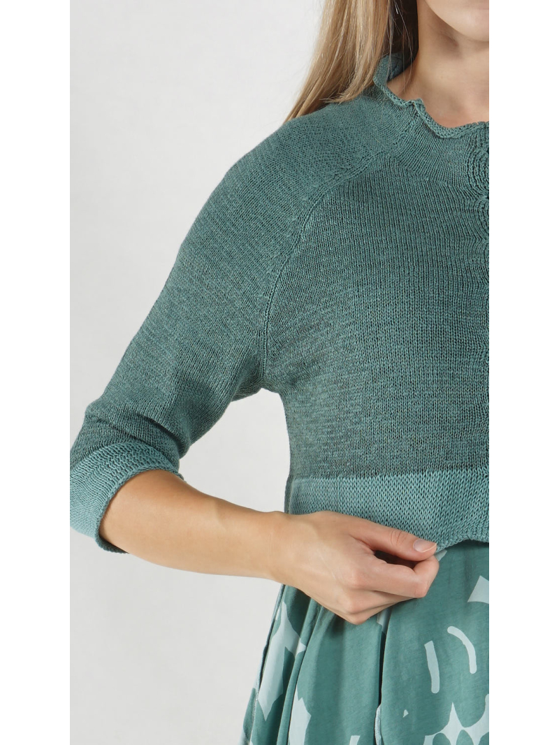 Rundholz Black Label - Schmale Leinen Strickjacke - 1263727107