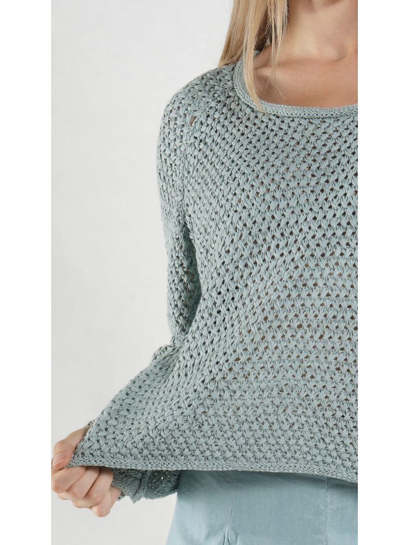 Rundholz Black Label - Weiter Baumwoll Strick Pullover - 1263730701