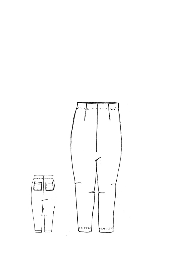 Rundholz Black Label - Tulpenförmige Leinen Stretch Hose - 1263830101