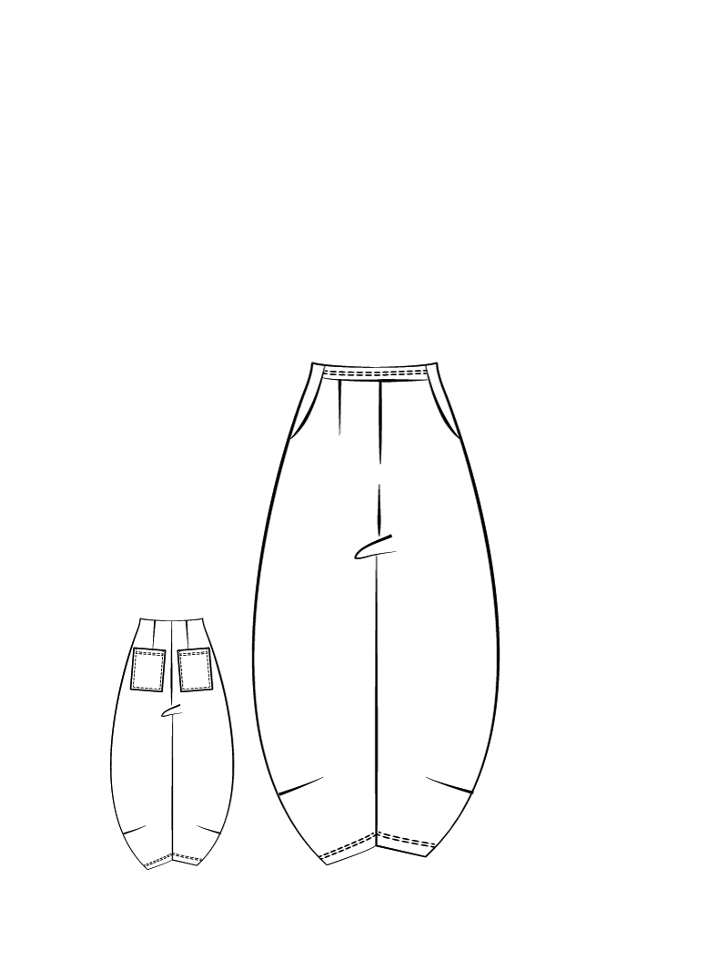 Rundholz Black Label - Ballonförmige Leinen Stretch Hose - 1263830102