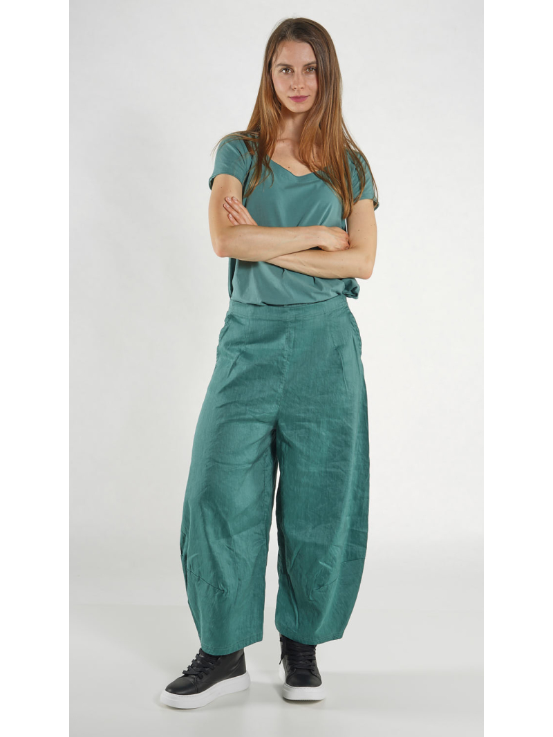 Rundholz Black Label - Ballonförmige Leinen Stretch Hose - 1263830102