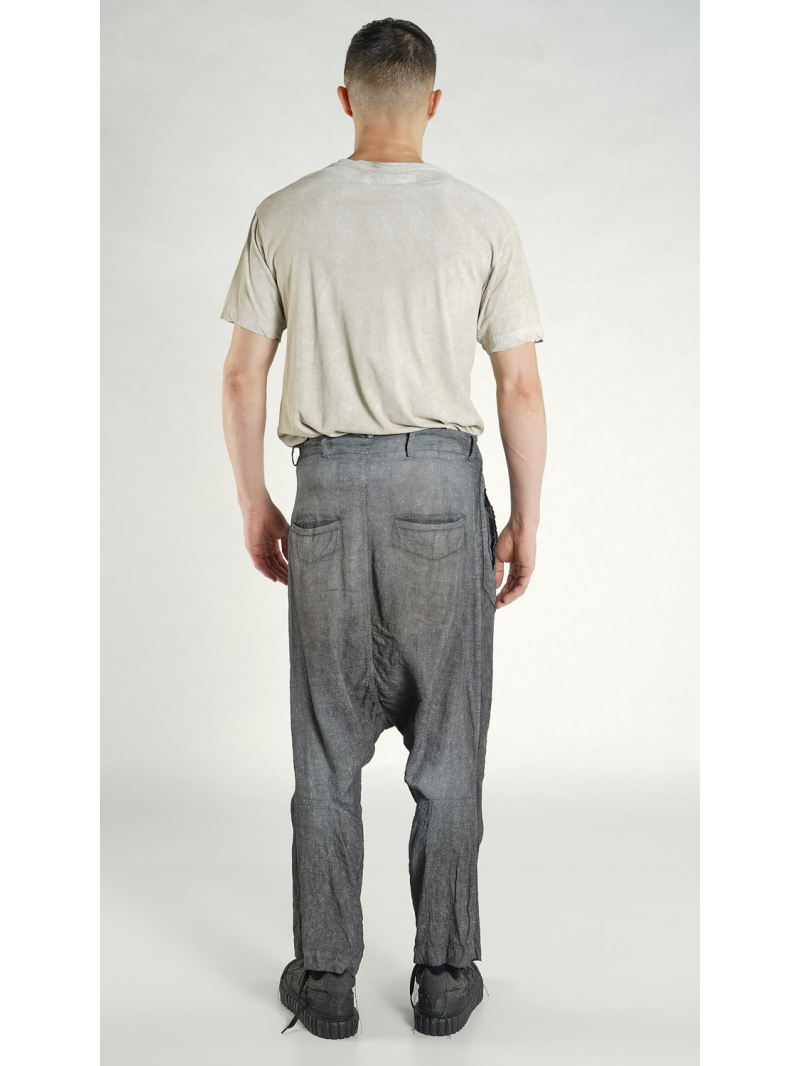 Rundholz - Viskose Leinen Hose mit tiefer Schritthöhe - 1264010105