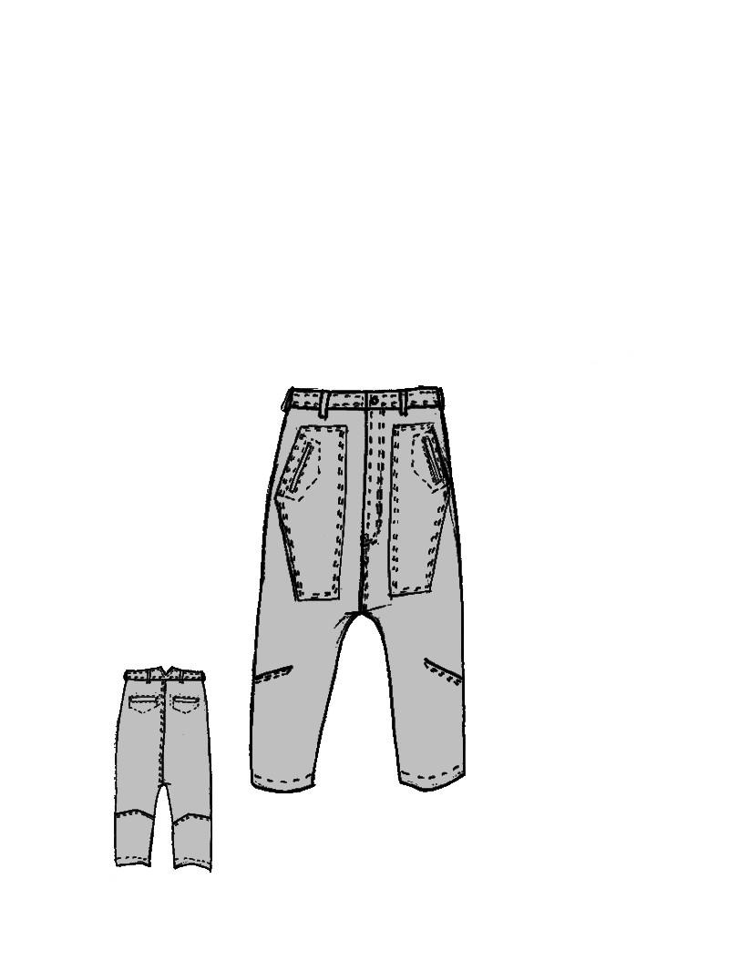 Rundholz - Viskose Leinen Hose mit tiefer Schritthöhe - 1264010105