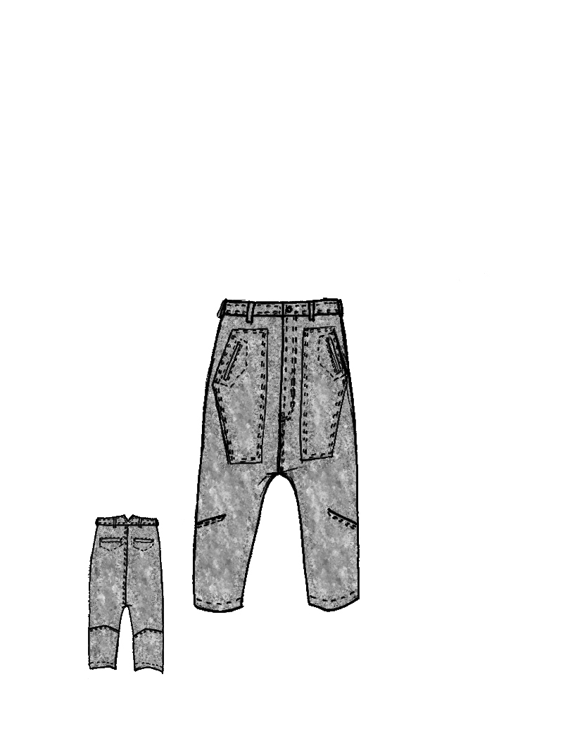 Rundholz - Viskose Leinen Hose mit tiefer Schritthöhe - 1264010115