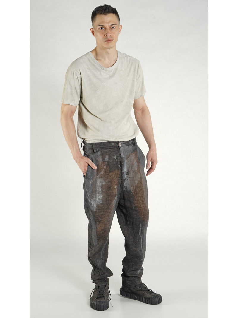 Rundholz - Schmale Viskose Leinen Hose - 1264010116