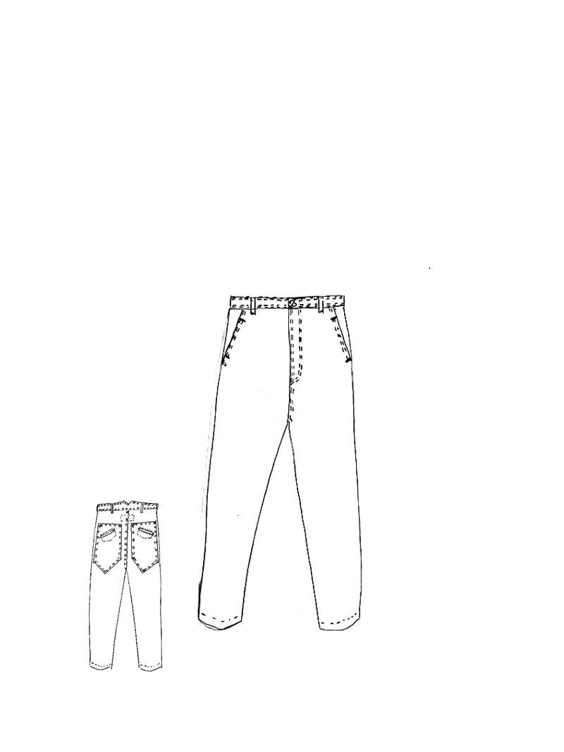 Rundholz - Schmale Viskose Leinen Hose - 1264010126