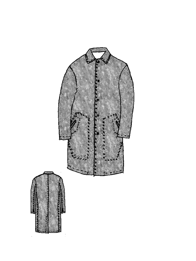 Rundholz - Viskose Leinen Mantel - 1264011214