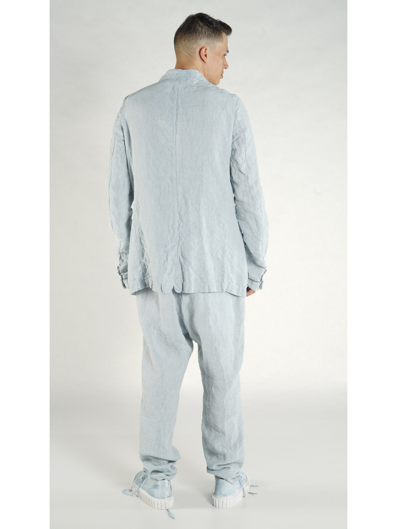 Rundholz - Gerade schmale Leinen Jacke - 1264021101