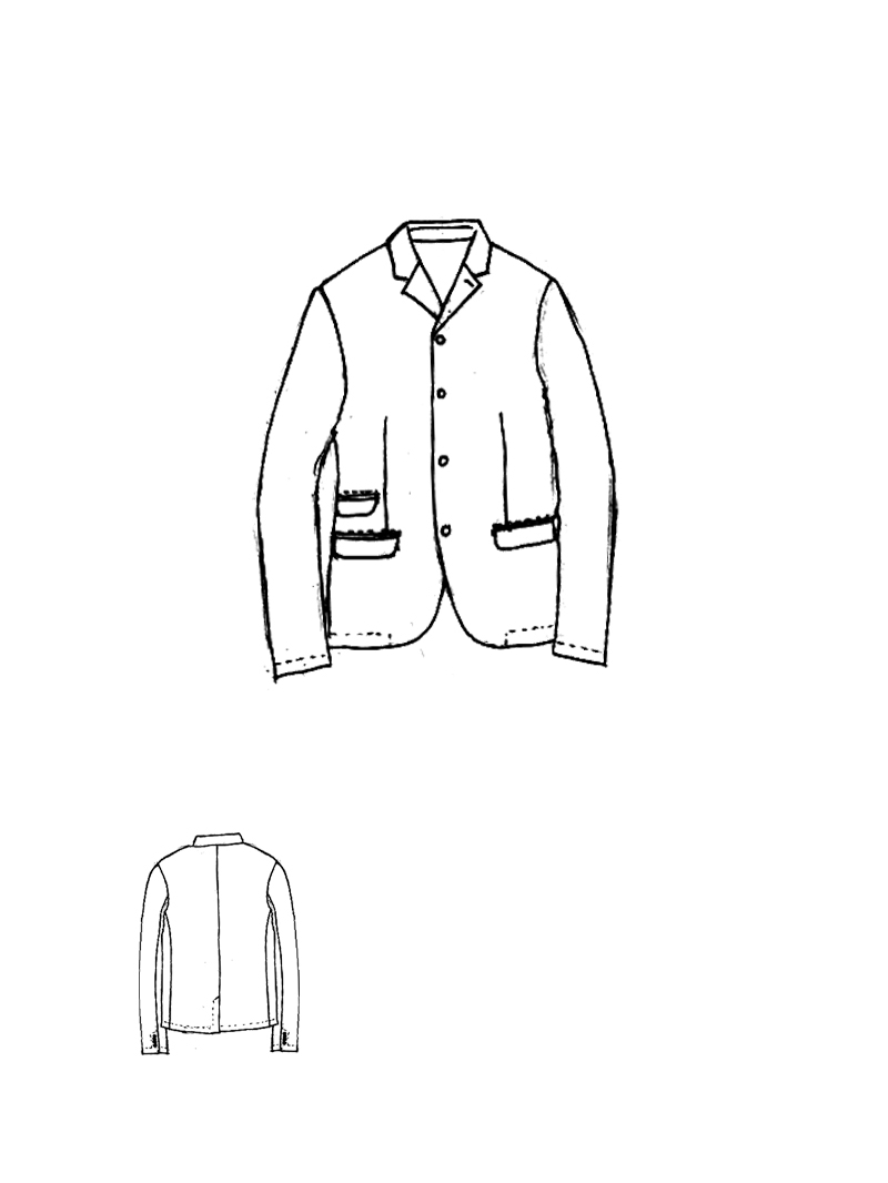 Rundholz - Gerade schmale Leinen Jacke - 1264021101