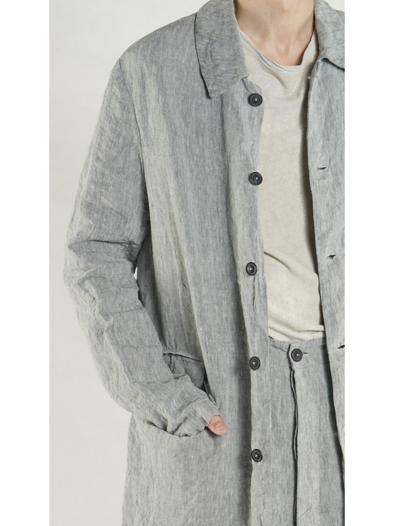 Rundholz - Gerader Leinen Mantel - 1264021202