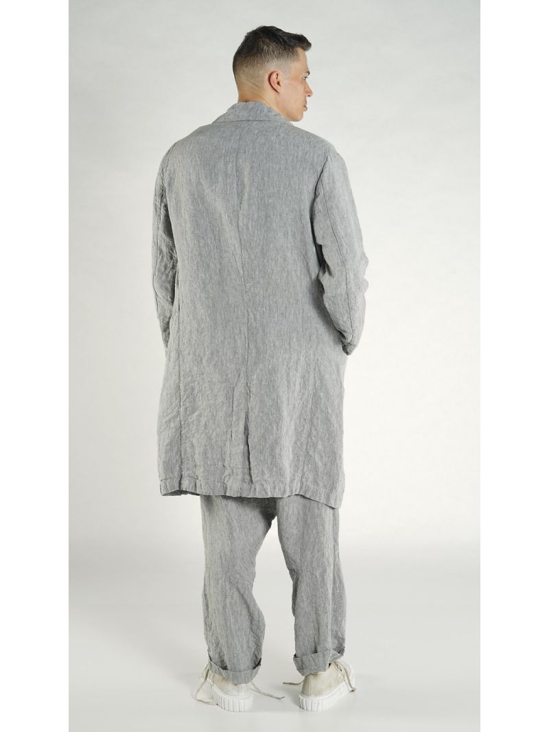 Rundholz - Gerader Leinen Mantel - 1264021202