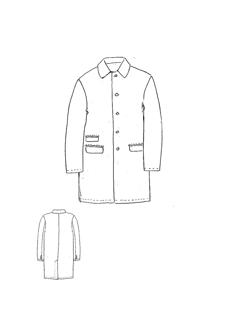 Rundholz - Gerader Leinen Mantel - 1264021202