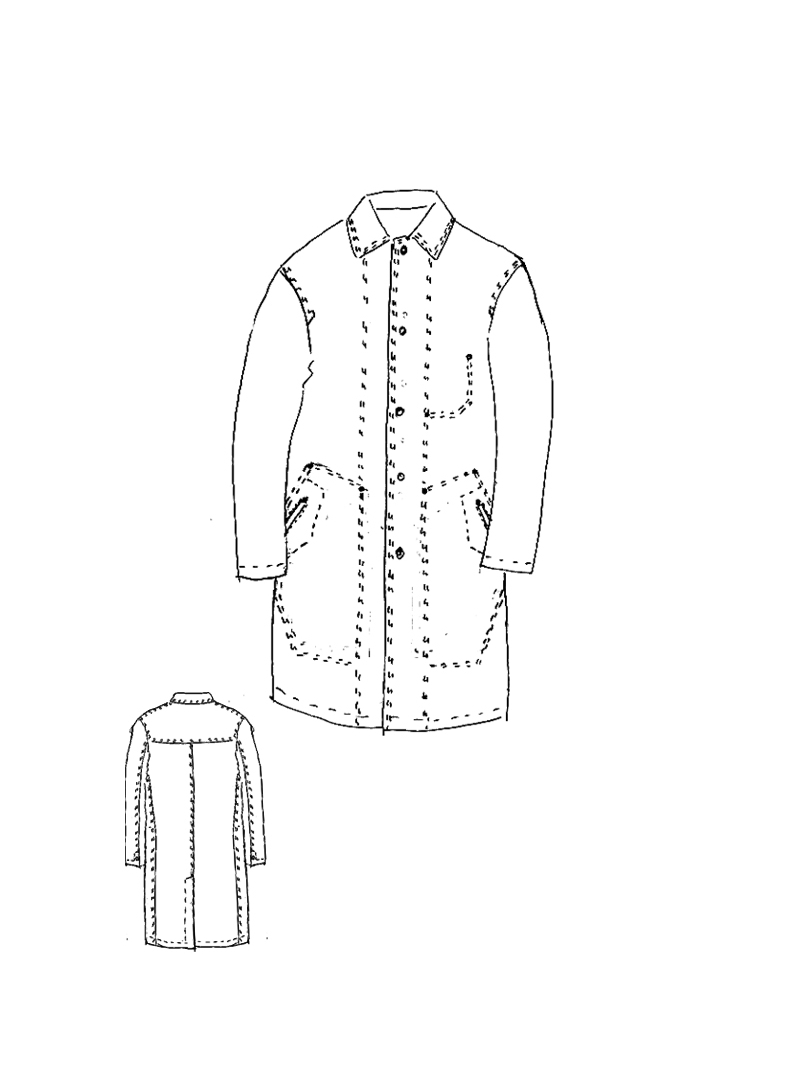 Rundholz - Kastenförmiger Denim Mantel - 1264031201
