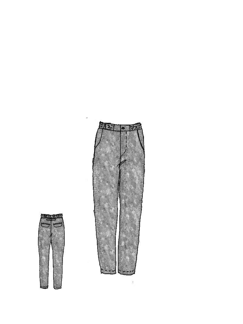 Rundholz - Schmale Viskose Leinen Hose - 1264110115