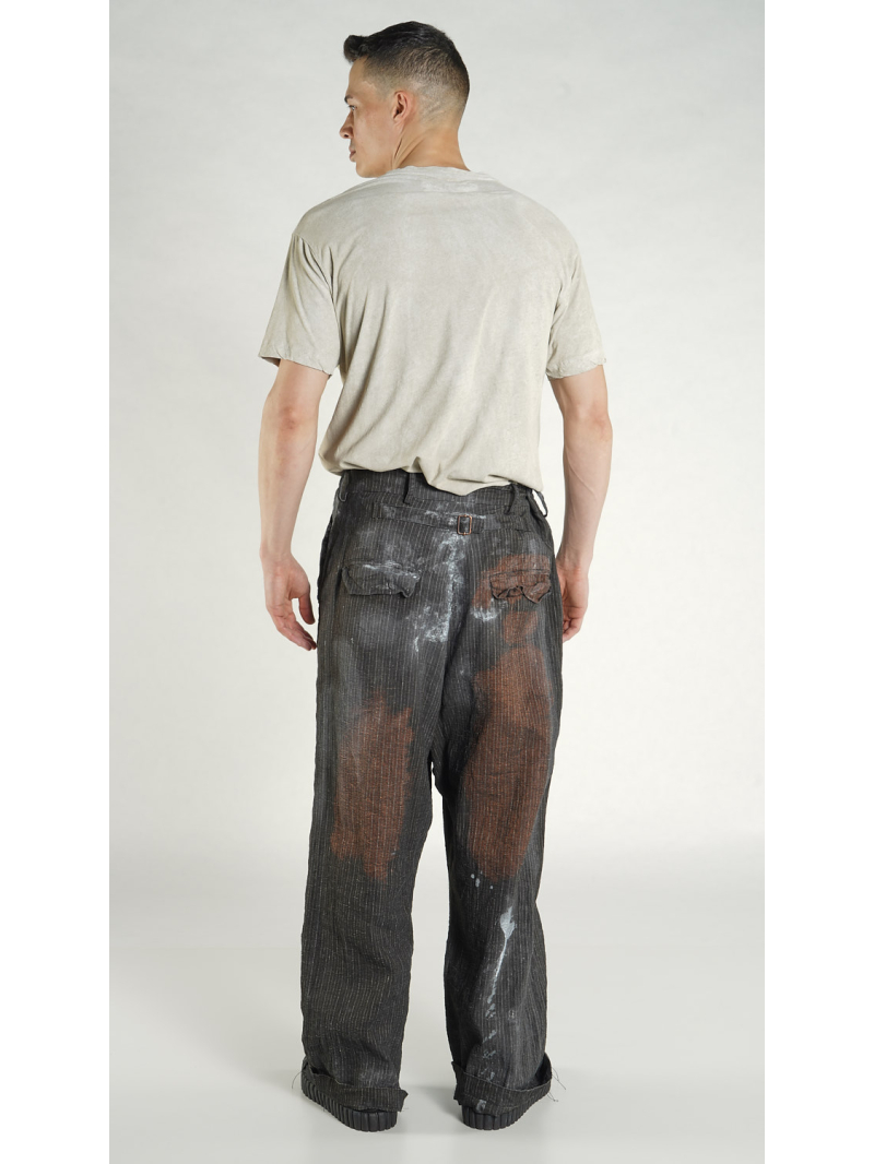 Rundholz - Weite Viskose Leinen Hose - 1264110116