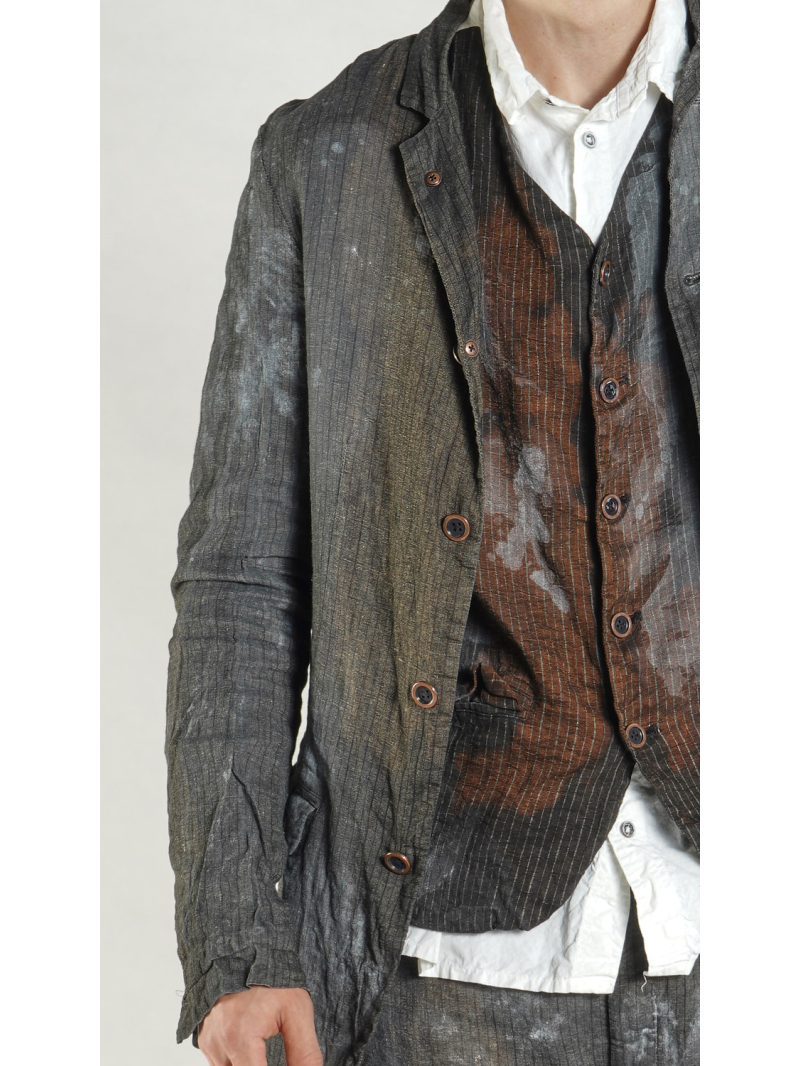 Rundholz - Schmale Viskose Leinen Jacke - 1264111111