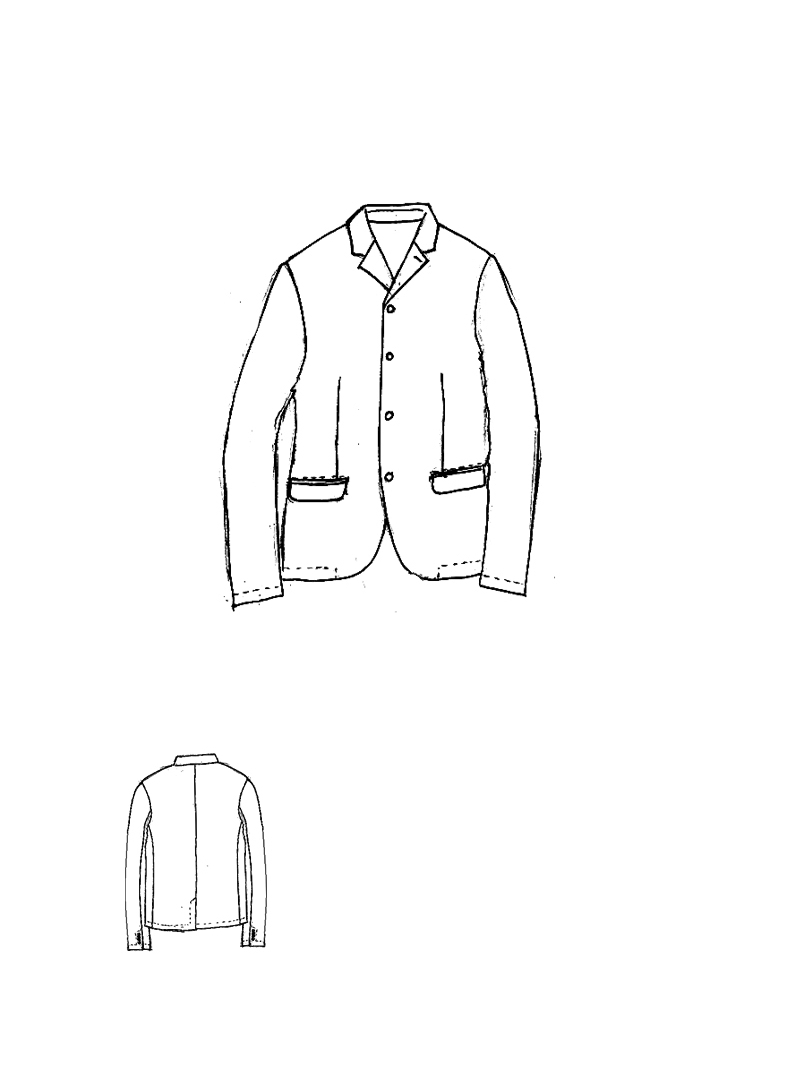 Rundholz - Schmale Viskose Leinen Jacke - 1264111121