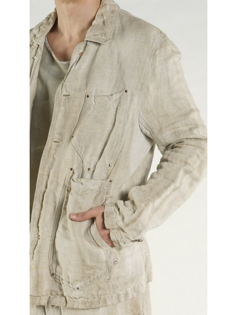 Rundholz - Gerade weite Hanf Jacke - 1264201102