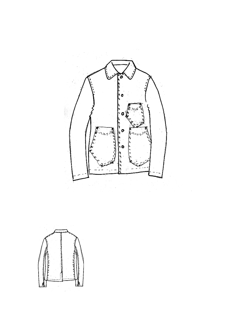 Rundholz - Gerade weite Hanf Jacke - 1264201102