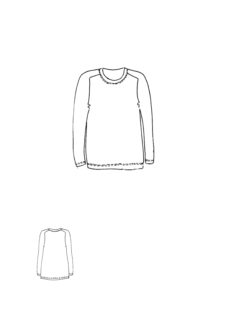 Rundholz - Gerades weites French Terry Shirt - 1264280502